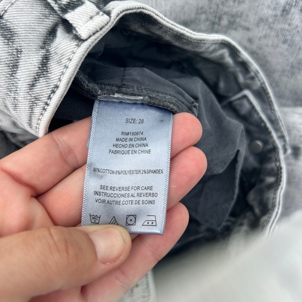 Wash Lab Pieced Denim Selma Skirt Acid Wash Midi Gray Charcoal 28 Jean - Picture 8 of 9